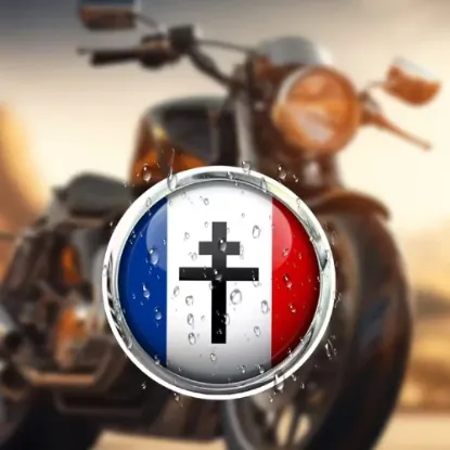 Image de Autocollant rond croix de Lorraine