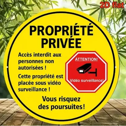 Image de Plaque ronde metal propriete prive